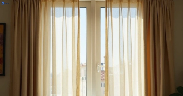 Dusty and dull curtains in waverton-nsw before steam cleaning